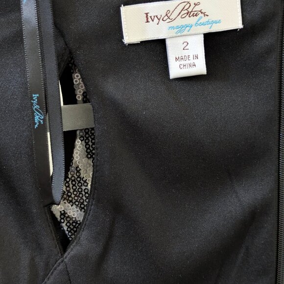 Ivy & Blu Maggy Boutique Black Dress with Geometric Panel Size 2 - Picture 8 of 10